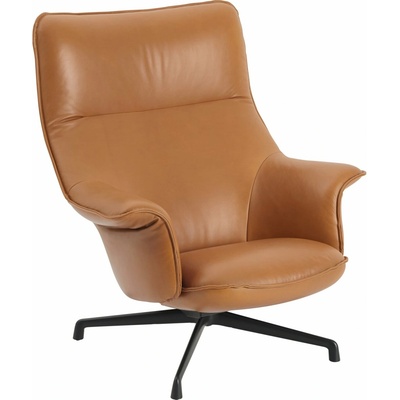 Muuto Doze High Back Swivel Base Refine Leather Cognac / Anthracite Black