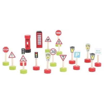 Bigjigs Toys - Комплект от пътни знаци (BJT061)
