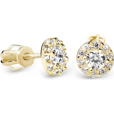Cutie Jewellery - gold Náušnice Z60167 na šroubek ze zlata se zirkony