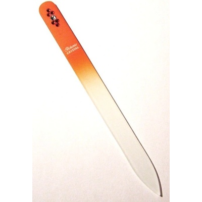 Bohemia Crystal pilník na nechty sklenený Swarovski 140 mm oranžový