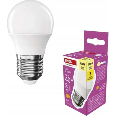 Emos LED žárovka Classic Mini Globe E27 4,2 W 40 W 470 lm teplá bílá