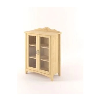 Drewmet Vitrína Castello Borovice 2barevný - Bílá+Rustikální