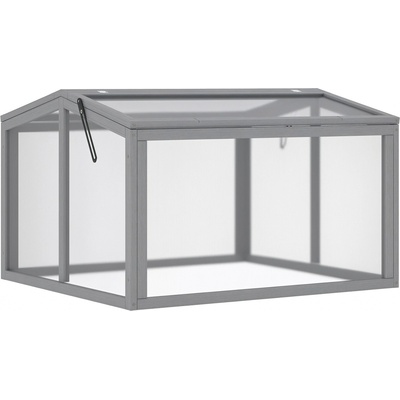 Outsunny Ze dřeva a polykarbonátu světle šedý 90 x 80 x 58 cm – Zboží Dáma