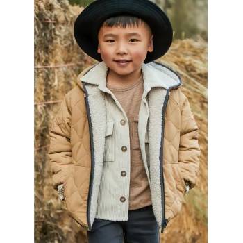 MAYORAL Шуба две лица вълнена материя в цвят карамел за мини момче Mayoral