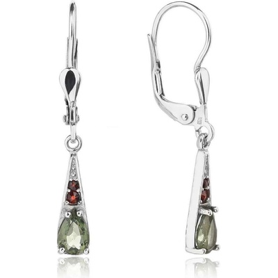 Jan Kos jewellery stříbrné náušnice s vltavínem 32106316