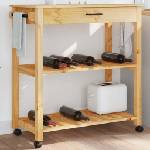 vidaXL Кухненска количка "MONZA" 84x40x88, 5 см борово дърво масив (376100)