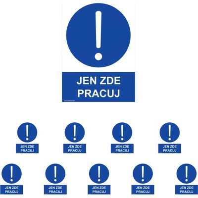 Walteco Len tu pracuj 210x297mm, formát A4, plastová tabuľka Množstvo: 10 ks , 20046BP2