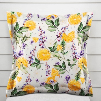 Biante Dekoračná s lemom PML-103 Pomaranče medzi kvetmi na bielom 35 x 45 cm