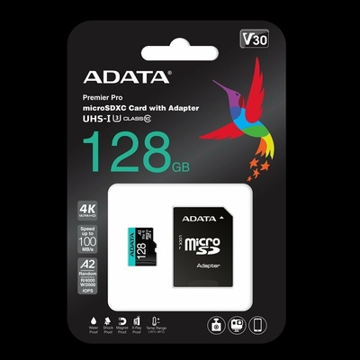 ADATA MICROSDXC 128GB AUSDX128GUI3V30SA2-RA1