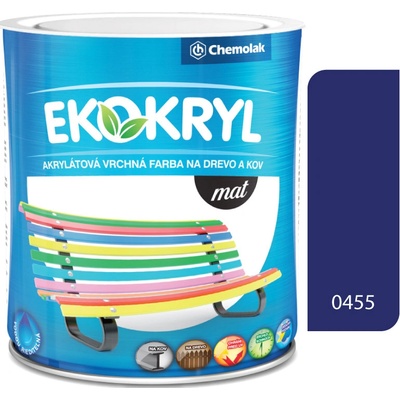 CHEMOLAK EKOKRYL Mat V2045 0455 tmavo modrá 0,6l