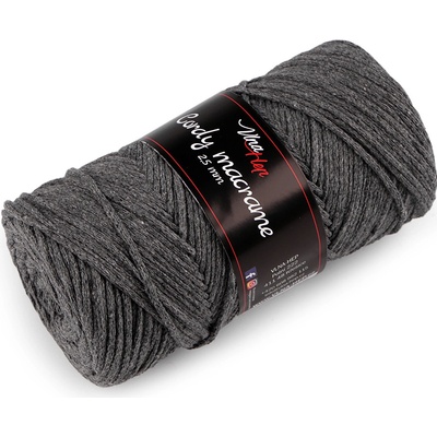 Pletací příze Cordy Macrame 250 g, střední, 9 (8235) šedá