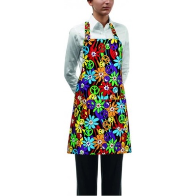 Egochef zástěra dámská ke krku s kapsou Barevný maskáč E-6000149A