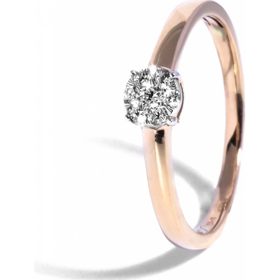 Blink-Blink Elegantný diamantový prsteň z ružového zlata 1444RDG