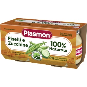 Plasmon Пюре грах с тиквички 6+м 2х80г - topcho-online