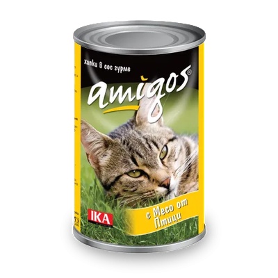 Amigos Poultry Adult Cat - Консерва за израснали котки с птици 415 гр