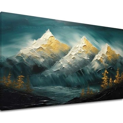 Moderný nástenný dekor Horizont zlatej harmónie - PREMIUM ART - 80x120 cm
