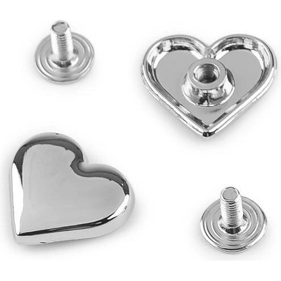 Sedlářský nýt šroubovací srdce 15x14 mm nikl 7 pár