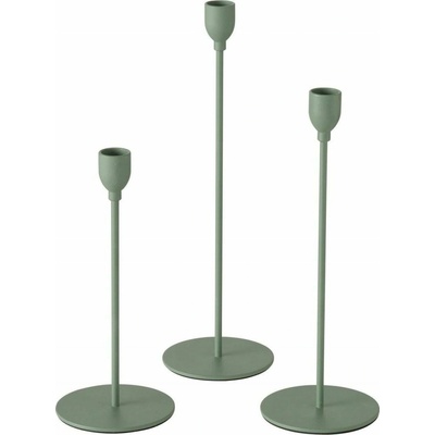 KOVOVÉ SVIETNIKY ZELENÉ MINIMALISTICKÉ DEKORATÍVNE SADA 3 KS 33X10
