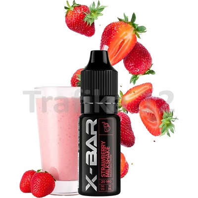 J-Well X Bar Nic Salt Jahodový mliečny koktail Strawberry Milkshake 10 ml 10 mg
