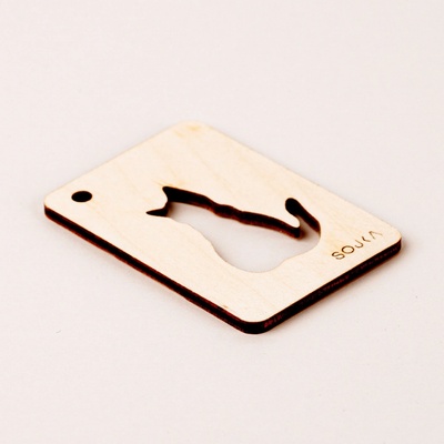 SOJKA Dřevěná vůně do auta - Kočka zezadu obrys