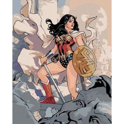 Zuty Wonder woman a zřícenina 40 x 50 cm vypnuté plátno na rám 8596530192930