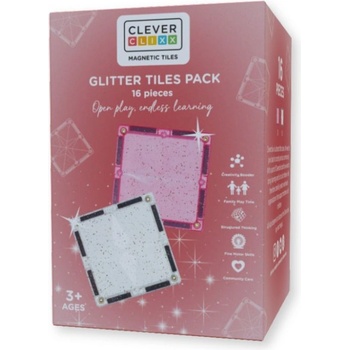 Cleverclixx Magnetická stavebnice - třpytivé díly (16 ks)