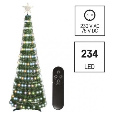 RGB EMOS LED vianočný stromček so svetelnou reťazou a hviezdou 1,5 m vnút. ovládač časovač D5AA02