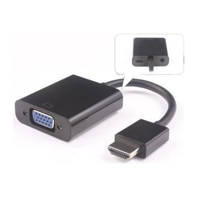 Předvodník HDMI na VGA se zvukem 3,5mm jack- černý - khcon-19 – Sleviste.cz