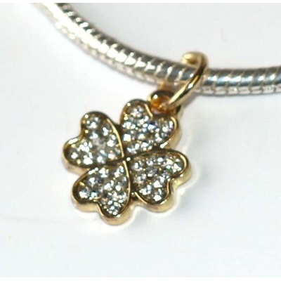 Korálek Fashion Jewerly na náramek nebo řetízek Čtyřlístek pro štěstí 3615