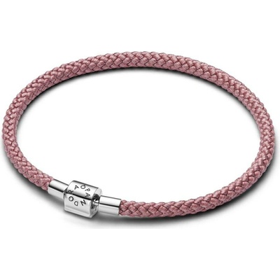 PANDORA náramek Moments s třpytivou růžovou šňůrkou S2 594530C01-S2