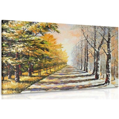 Obraz podzimní alej stromů - 120x80