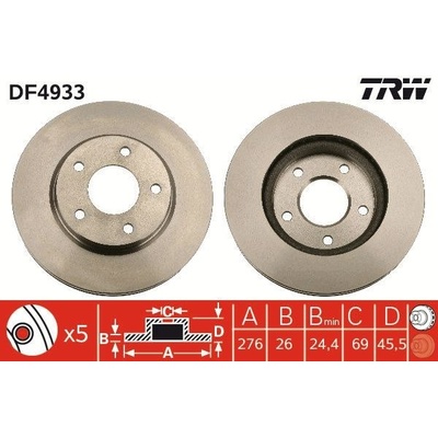Brzdový kotúč TRW DF4933
