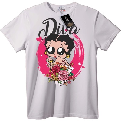 NOONEBRAND Тениска Betty Boop Дива Цвете - XS, Black