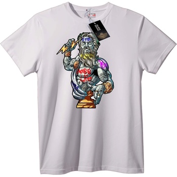 NOONEBRAND Тениска Zeus 100% Живот - 2XL, White
