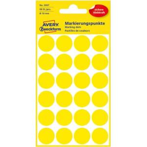 AVERY Етикет AVERY 3007 маркер 18mm жълт 96 броя/опаковка (3007)