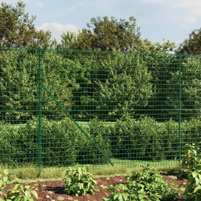 vidaXL Drátěný plot s přírubami zelený 1,4 x 25 m