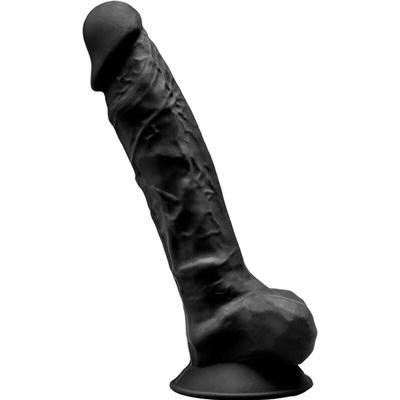 Silexd Model 1 Realistic Penis Premium Silexpan Silicone Black 20 Cm