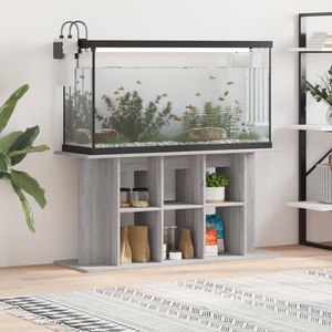 vidaXL Поставка за аквариум, сив сонома, 120x40x60 см, инженерно дърво (833597)