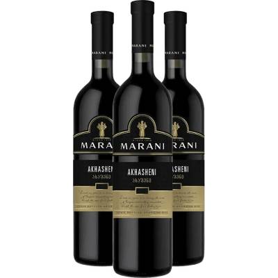 Marani Akhasheni červené polosladké víno 12% 3 x 750 ml (holá lahev)