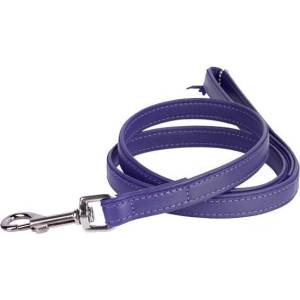 COLLAR Плосък кожен повод 122см, 12мм - лилав