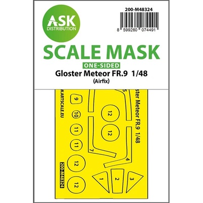 Airfix Art Scale Gloster Meteor FR.9 one-sided fit and self adhesive express mask for 1:48