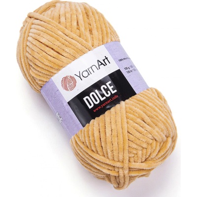 YarnArt Pletací příze DOLCE 855 medově hnědá, efektní, 100g/120m