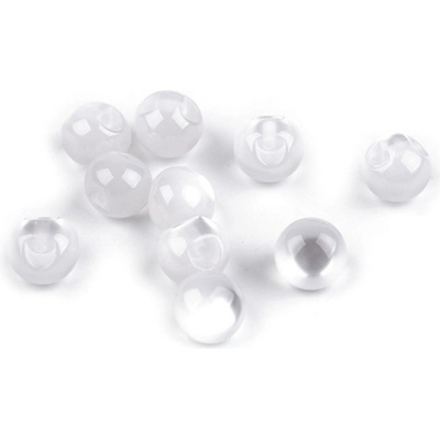 Perla k našití / knoflík kočičí oko Ø10 mm, střední, 1 bílá mléčná