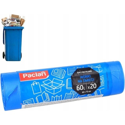 Paclan Pytle na papír 60 l 11 µm 20 ks modré