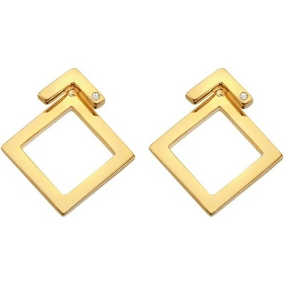 Hot Diamonds Pozlátené náušnice s diamantmi Paired DE889