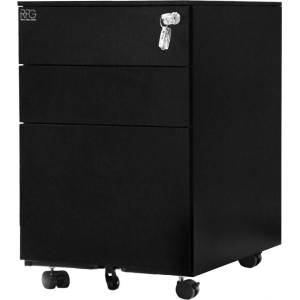 RFG Контейнер RFG, метален, с три чекмеджета и ключ, 390 х 520 х 600 mm, черен