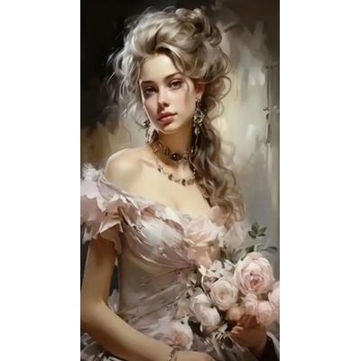 Norimpex - Puzzle Diamant painting: Girl with roses 30x40cm - 1 - 39 piese