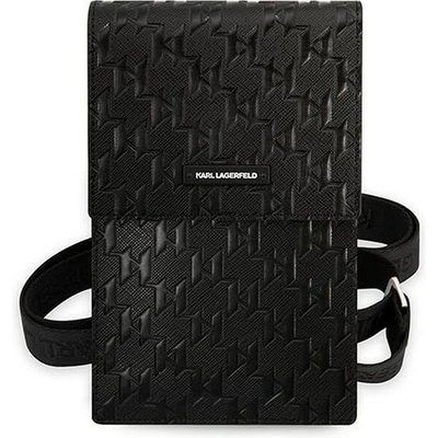 Pouzdro Karl Lagerfeld Monogram Wallet Phone Bag černé