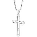 HARAHU Колие EM-34151 Cross - Сребърен KP34151