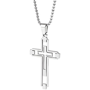 HARAHU Колие EM-34151 Cross - Сребърен KP34151
